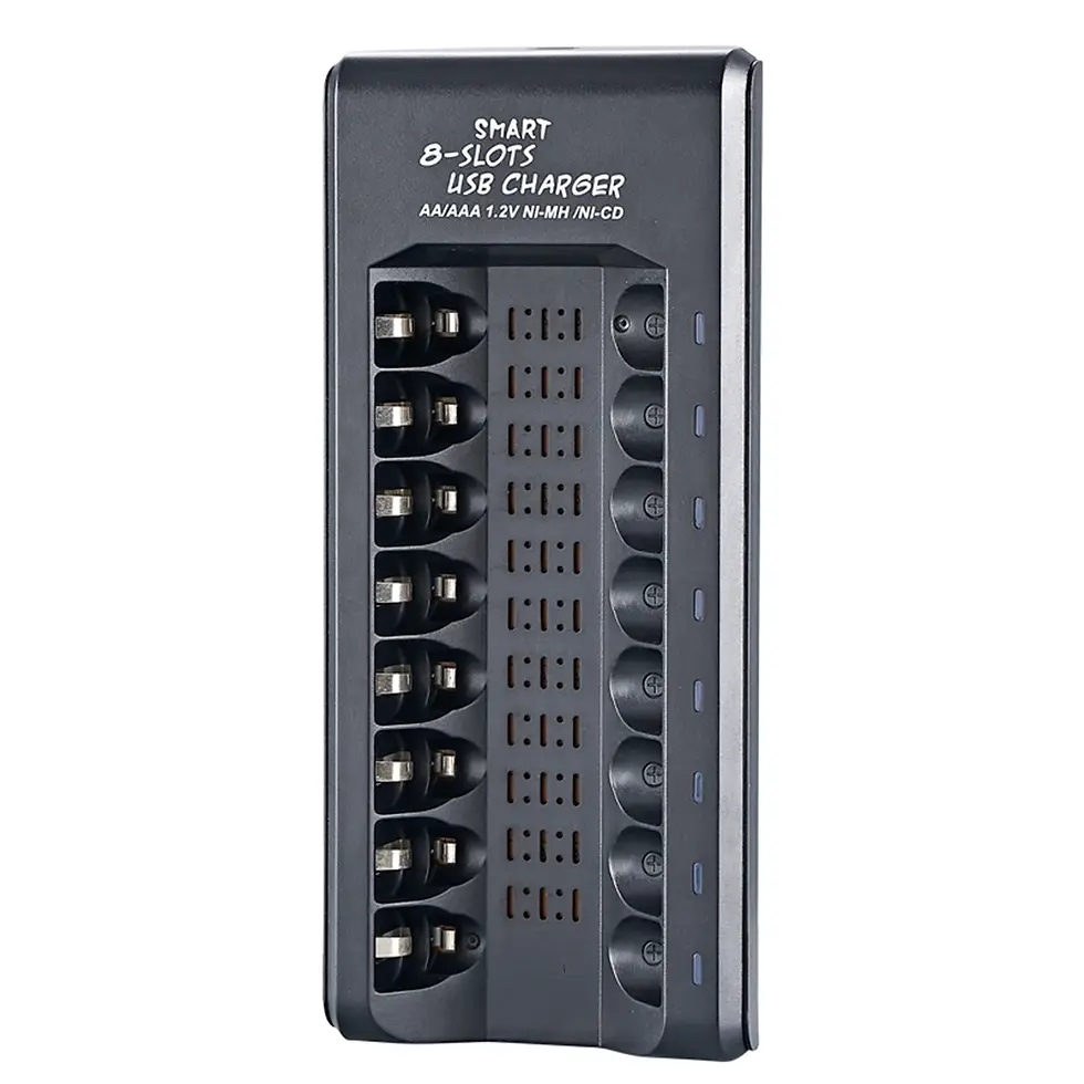 Thumbnail: Rechargeable Battery Charger USB Output 8 Slots Fast Charging Short Circuit Prot