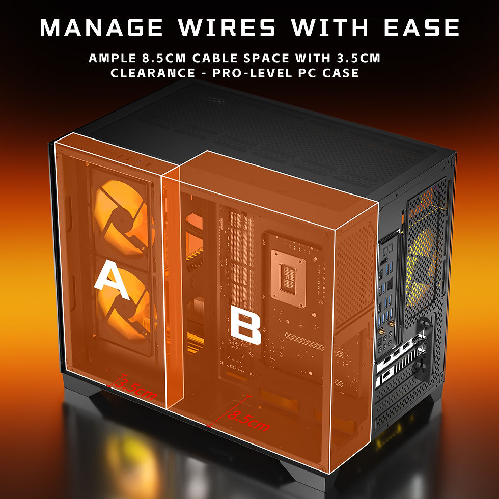 Thumbnail: Micro-ATX Gaming PC Case with 270° View Tempered Glass, Pre-Installed 3 PWM ARG