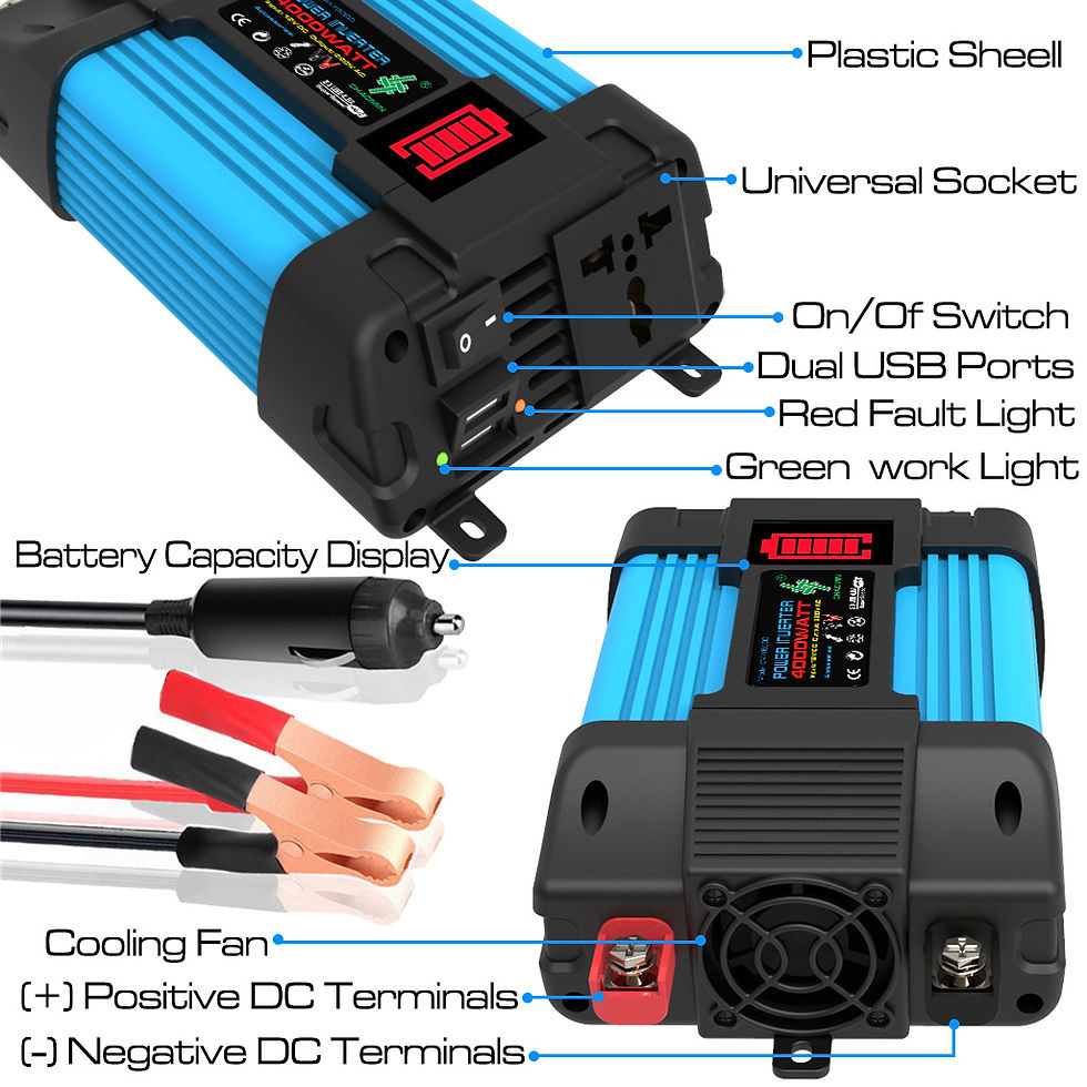 Thumbnail: Car Inverter DC12V To AC 110V/220V  6000W Portable Power Bank Multifunctional Un