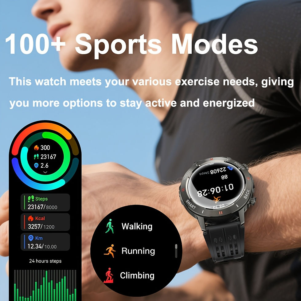 Thumbnail: SENBONO 2026 New Smart Watch for Men Bluetooth Call Fitness Tracker LED Flashlig