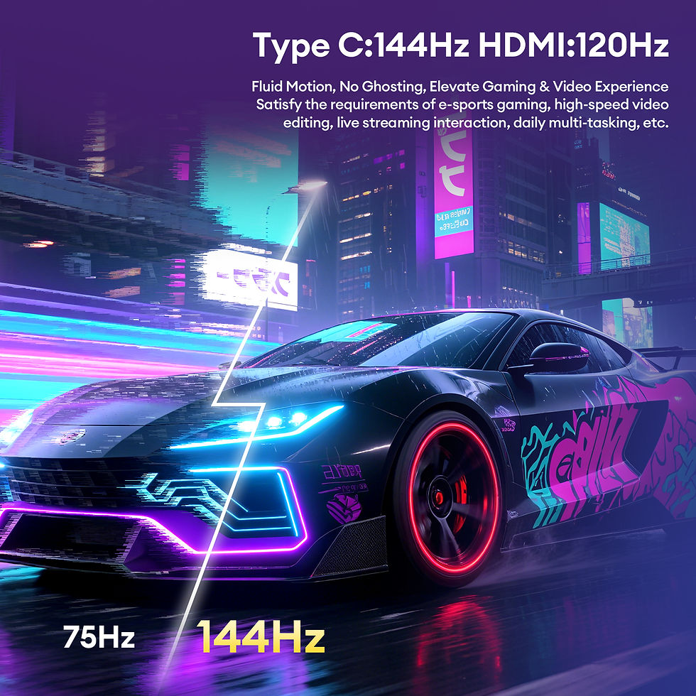 Thumbnail: ZEUSLAP 16" 2.5K 144hz Portable Monitor 2560*1600 16:10 100%sRGB 500Cd/m²  Trav