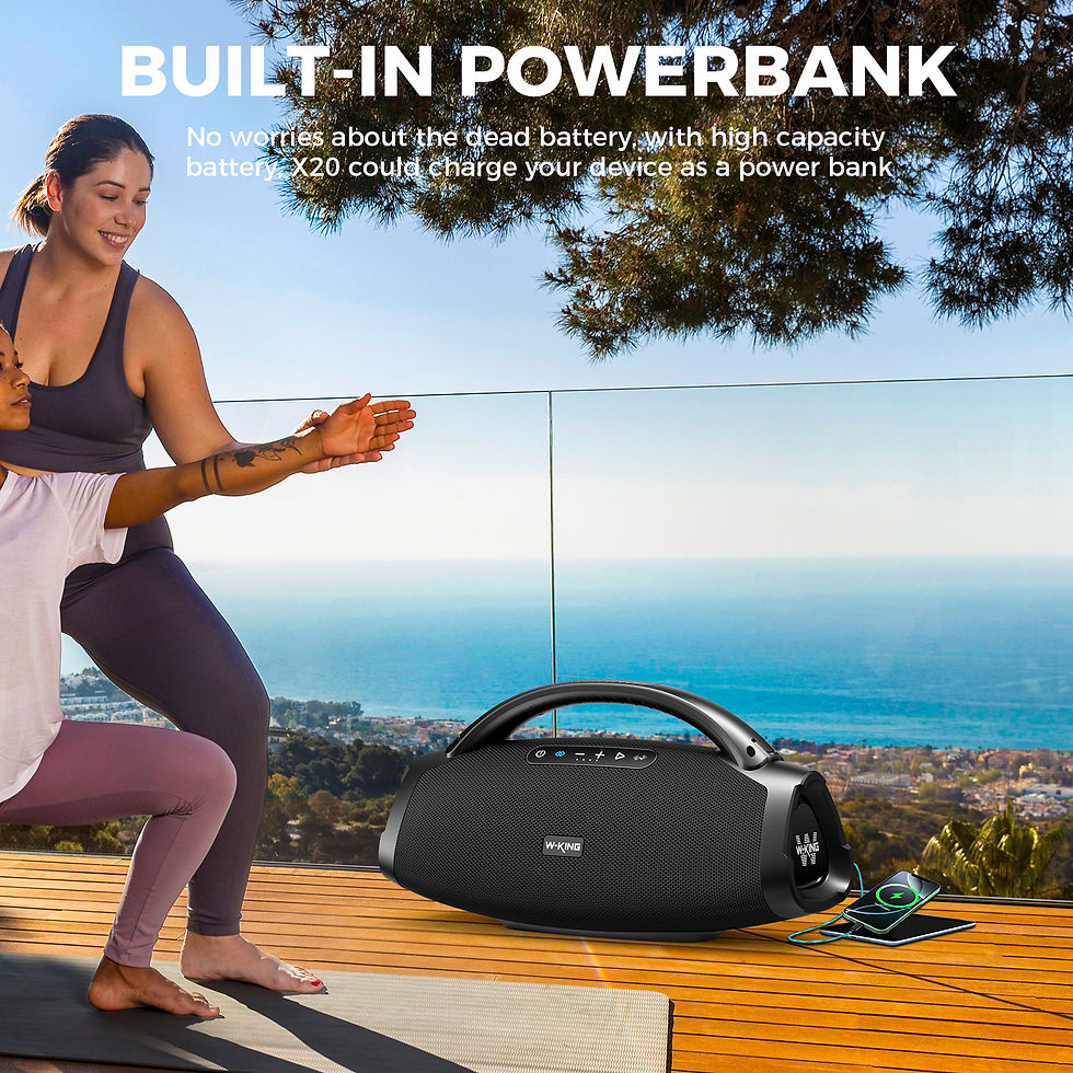 Thumbnail: W-KING X20 200W RMS Portable Bluetooth Speakers, Massive Bass Party Boombox IPX7