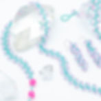Thumbnail: Rock Candy turquoise set with pink splashes