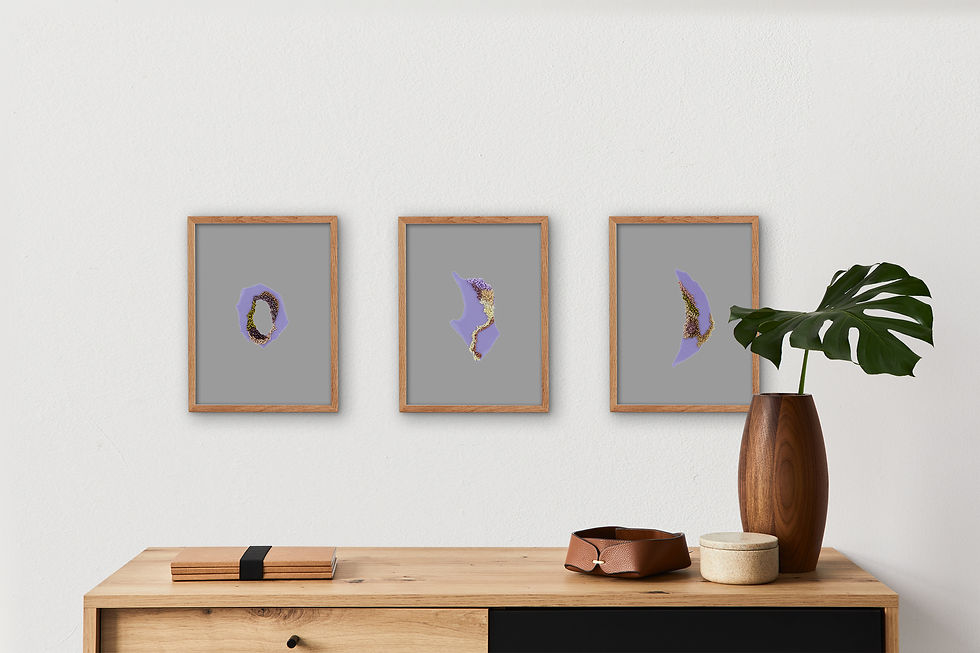 Thumbnail: One-of-a-kind purple embroidery art piece for home