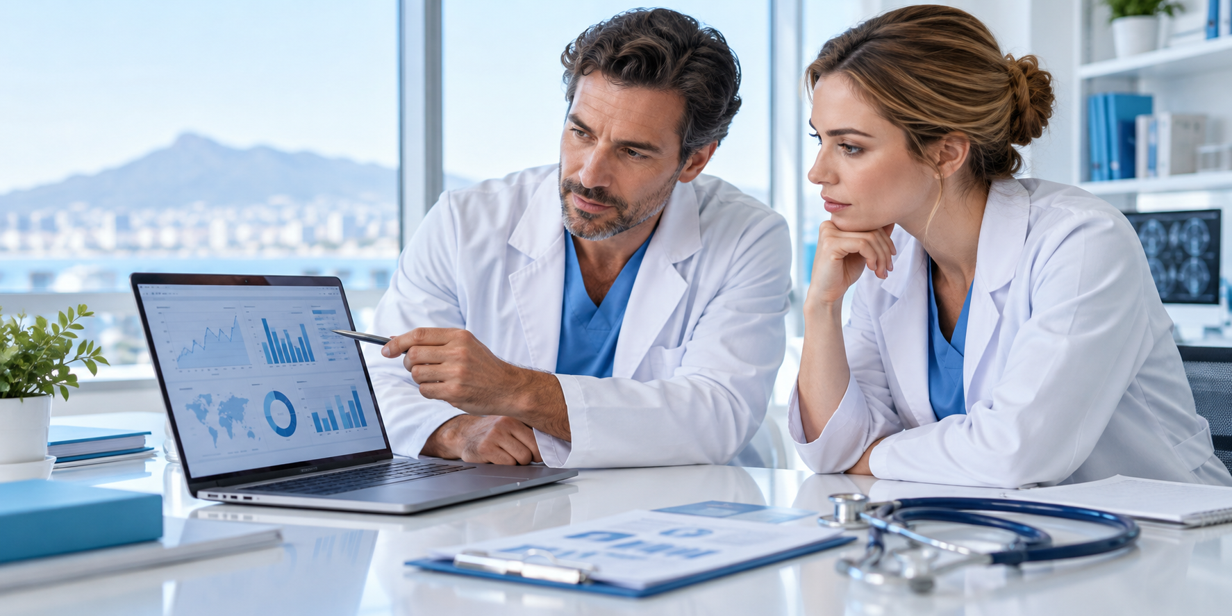 Concept illustration: review of health documents.