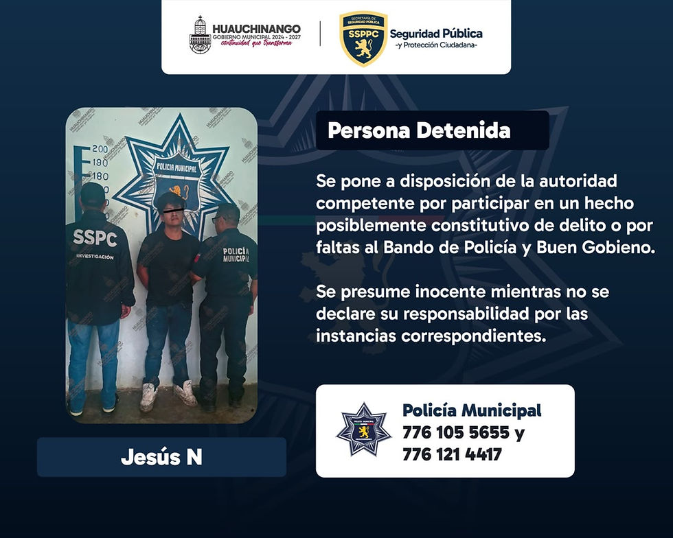 Aseguran en Huauchinango a presunto secuestrador buscado por la FGR