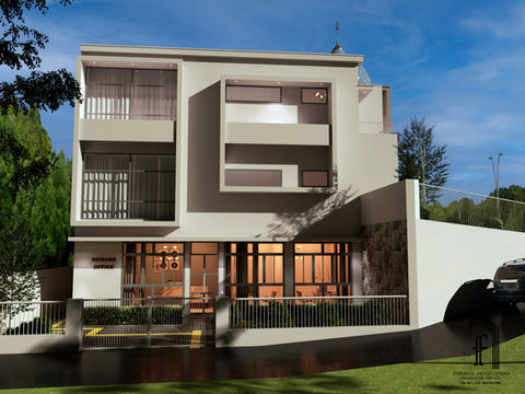 3D Picturization  of disabled friendly three storied  modern mosque.