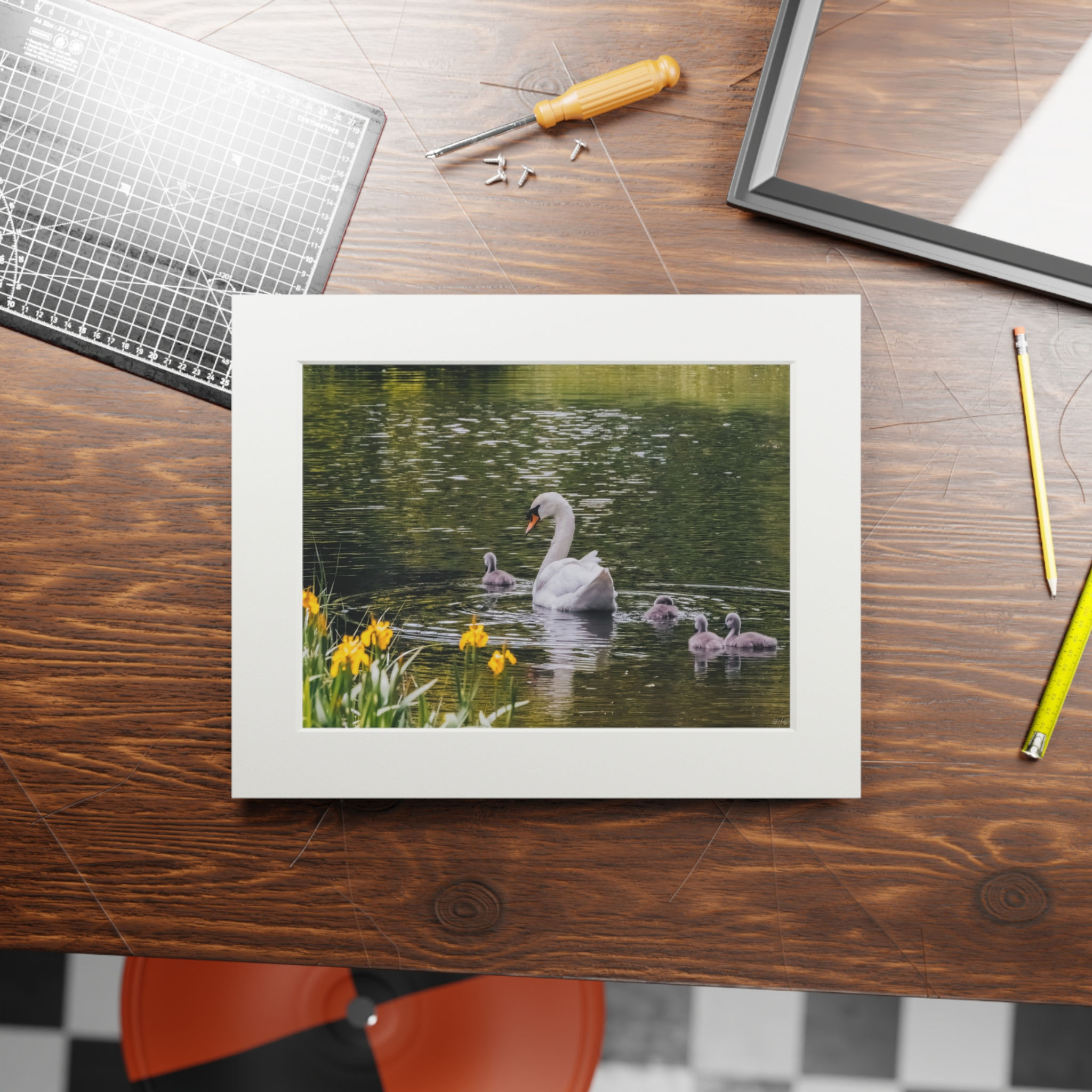 "Still Waters, Gentle Watch" | Matte Passepartout Paper Print UK