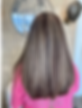 Long straight hair with blonde highlights and dark lowlights