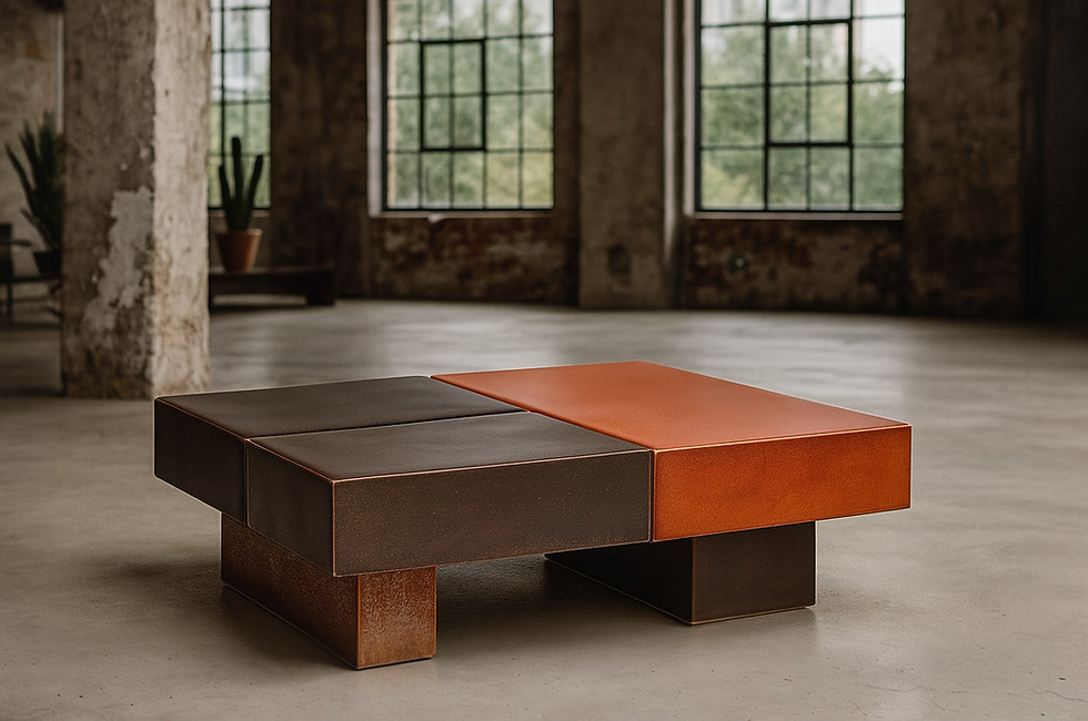 Industrielles Loft mit stilvollem Tisch_