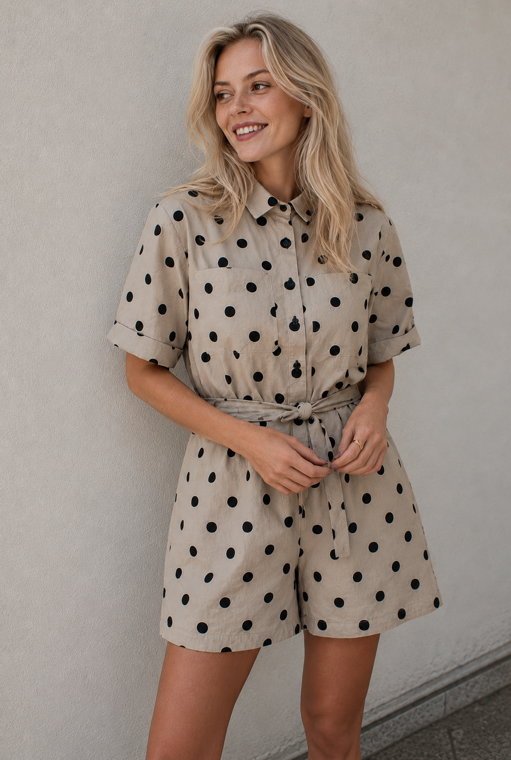 Beginner-friendly PDF sewing pattern for a short sleeve playsuit with pockets, detailed guide and instant download.