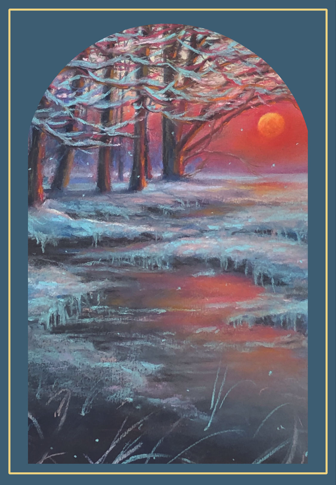 5 & 10 Pack - "Crimson Frost" - 5" X 7" Greeting Card