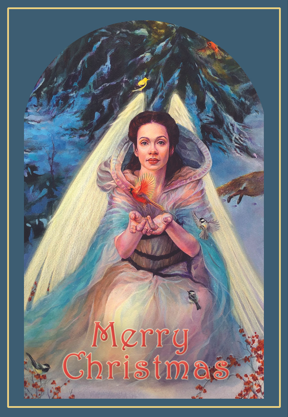 5 & 10 Pack "Merry Christmas Angel" - 5" X 7" Christmas Greeting Card