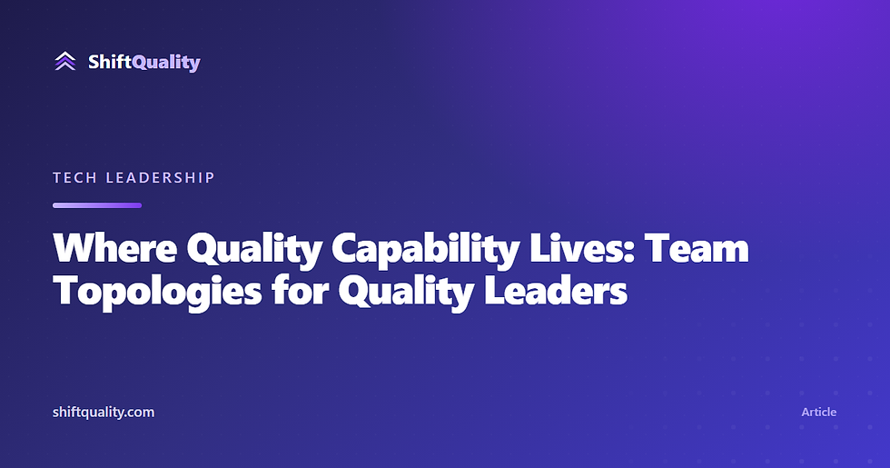 Where Quality Capability Lives: Team Topologies for Quality Leaders