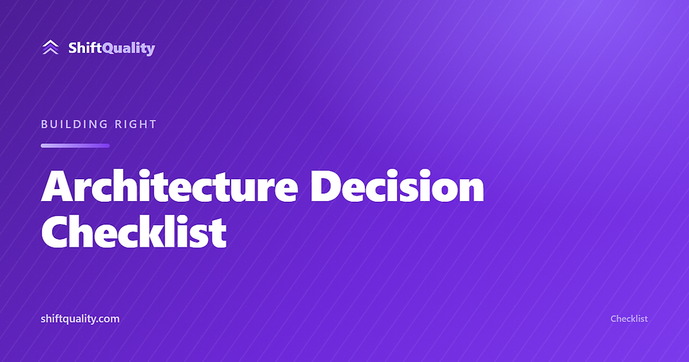 Architecture Decision Checklist