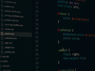 Close-up of colorful CSS code lines on a computer screen for web development.