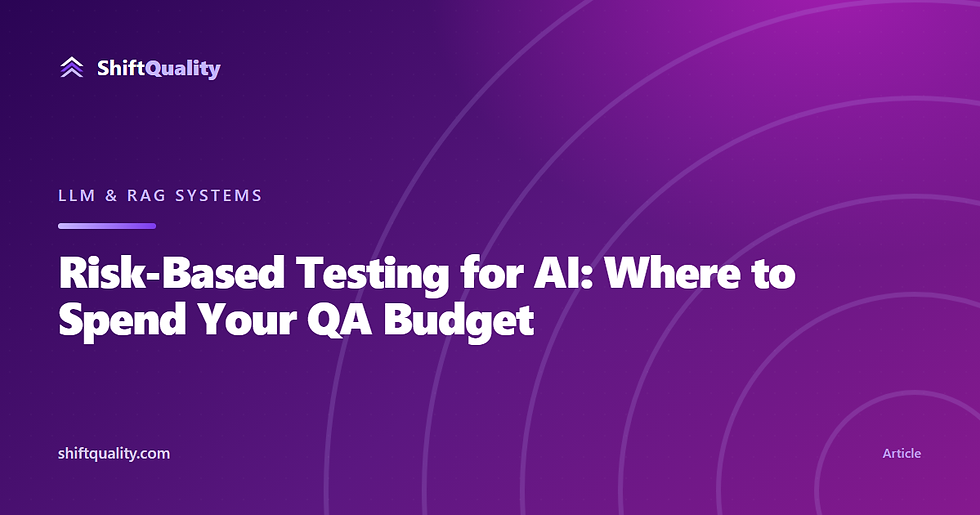 Risk-Based Testing for AI — ShiftQuality