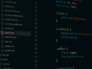 Close-up of colorful CSS code lines on a computer screen for web development.