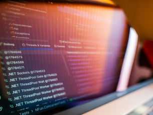 Focused view of a computer screen displaying code and debug information.