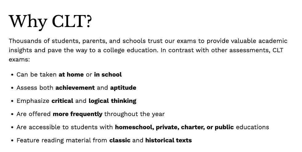 Classic Learning Test (CLT) for US service academy candidates