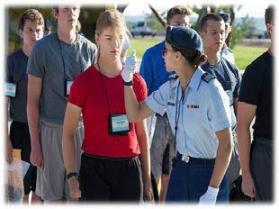 Air Force cadets arriving at the US Air Force Academy