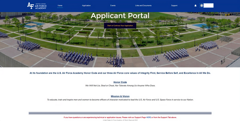 US Air Force Academy Portal and Candidate Kit