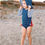 Thumbnail: Navy Polka Dot One Piece Rash Guard ($3 Lettermail Eligible)(Size 0-3mos Left)