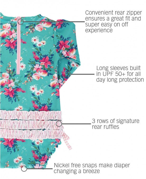 Thumbnail: Fancy Me Floral One Piece Rash Guard ($2 Lettermail Eligible