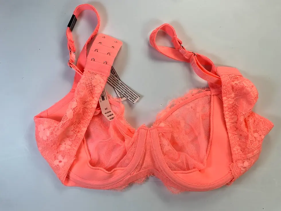 Thumbnail: Victoria's Secret VINTAGE Dream Angels Push-Up Bra w/o padding 34D - Neon Orange