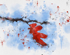 watercolor style read leaf