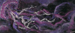 a jellyfish made of galaxy stars, pastel drawing