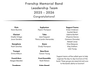 Meet your 2025-2026 MHS Band Leadership Team!