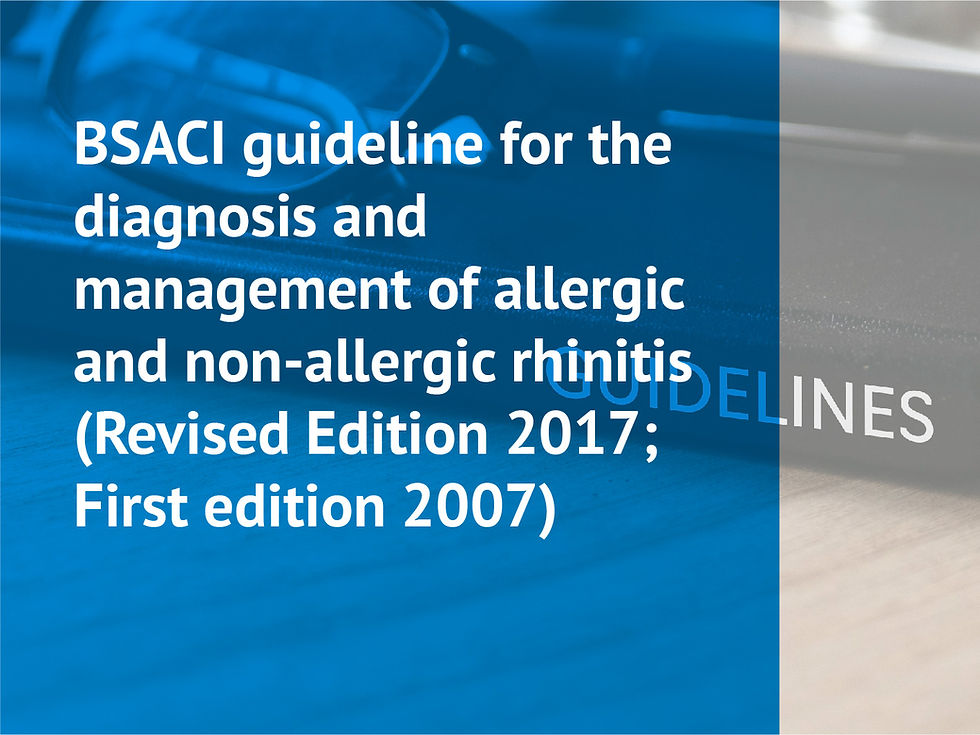 BSACI guideline for the diagnosis and management of allergic and non-allergic rhinitis