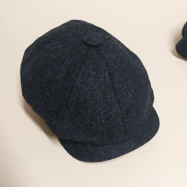 Bates Gatsby 銀河藍黑色 平紋  報童帽