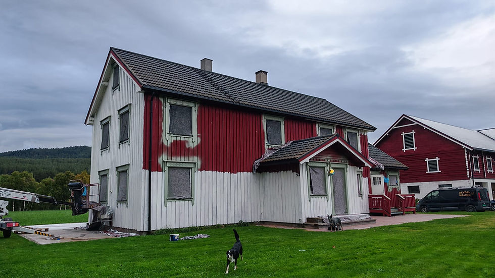 Utvendig maling av trehus i Tynset utført av Alvdal Maling