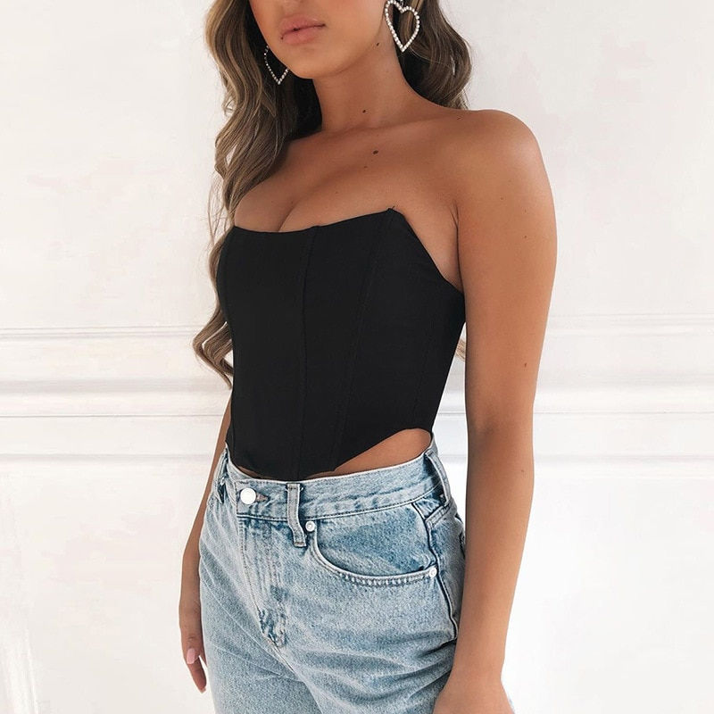 Thumbnail: Strapless Corset Crop Top