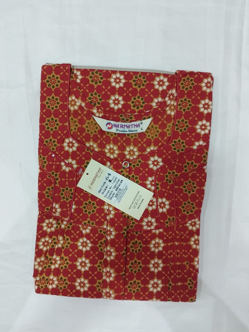 Cotton-Regular-Pleated-with Mob Pocket-Half Sleeve-Elegant Desings-Comfort Wear