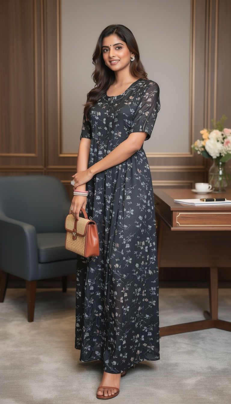 202606-Alphine-Frock Nighty-Premium Quality-With Mobil Pocket-Back Tightening Ro