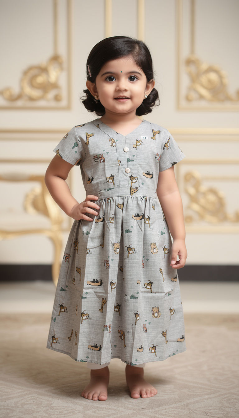 202607-Kids Frock- Premium Cotton- Elegant Designs-Comfort & Casual wear