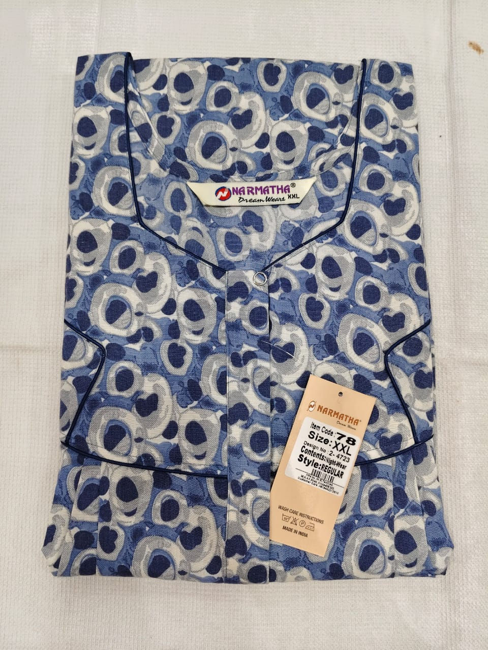 202607-XXL-Spun-Pleated-Half Sleeve-Mobile Pocket-Comfort Wear