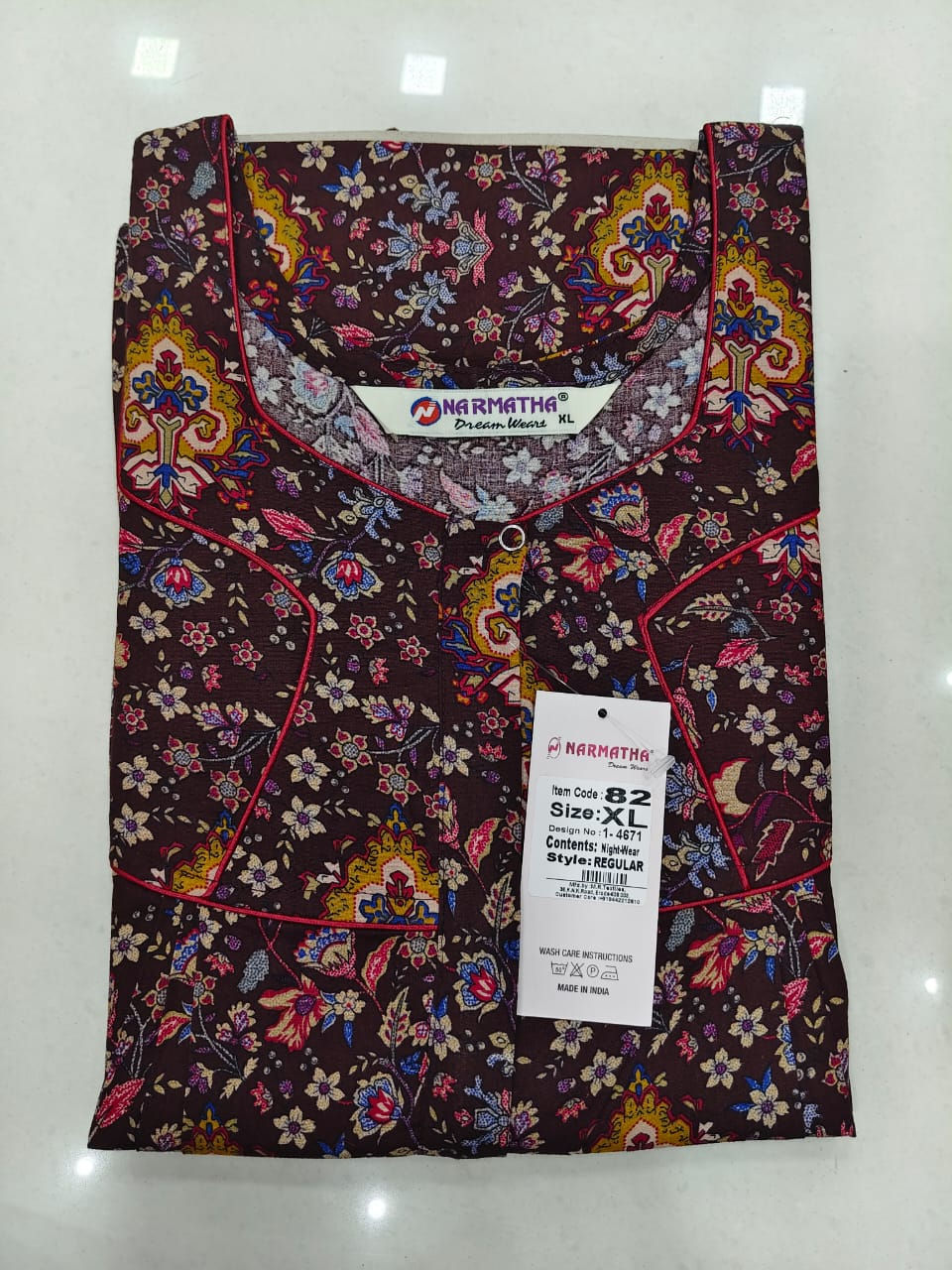 202604-XL-Cotton-Pleated-Half Sleeve-Mobile Pocket-Comfort Wear-Elegant Look