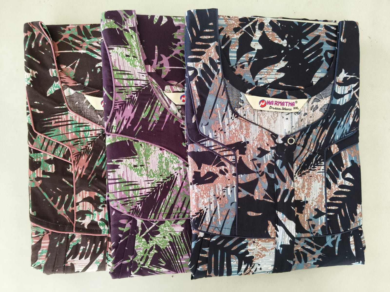 202512-Cotton Nighty-Regular pleated-With mobile pocket-Comfort Wear-Elegant Des