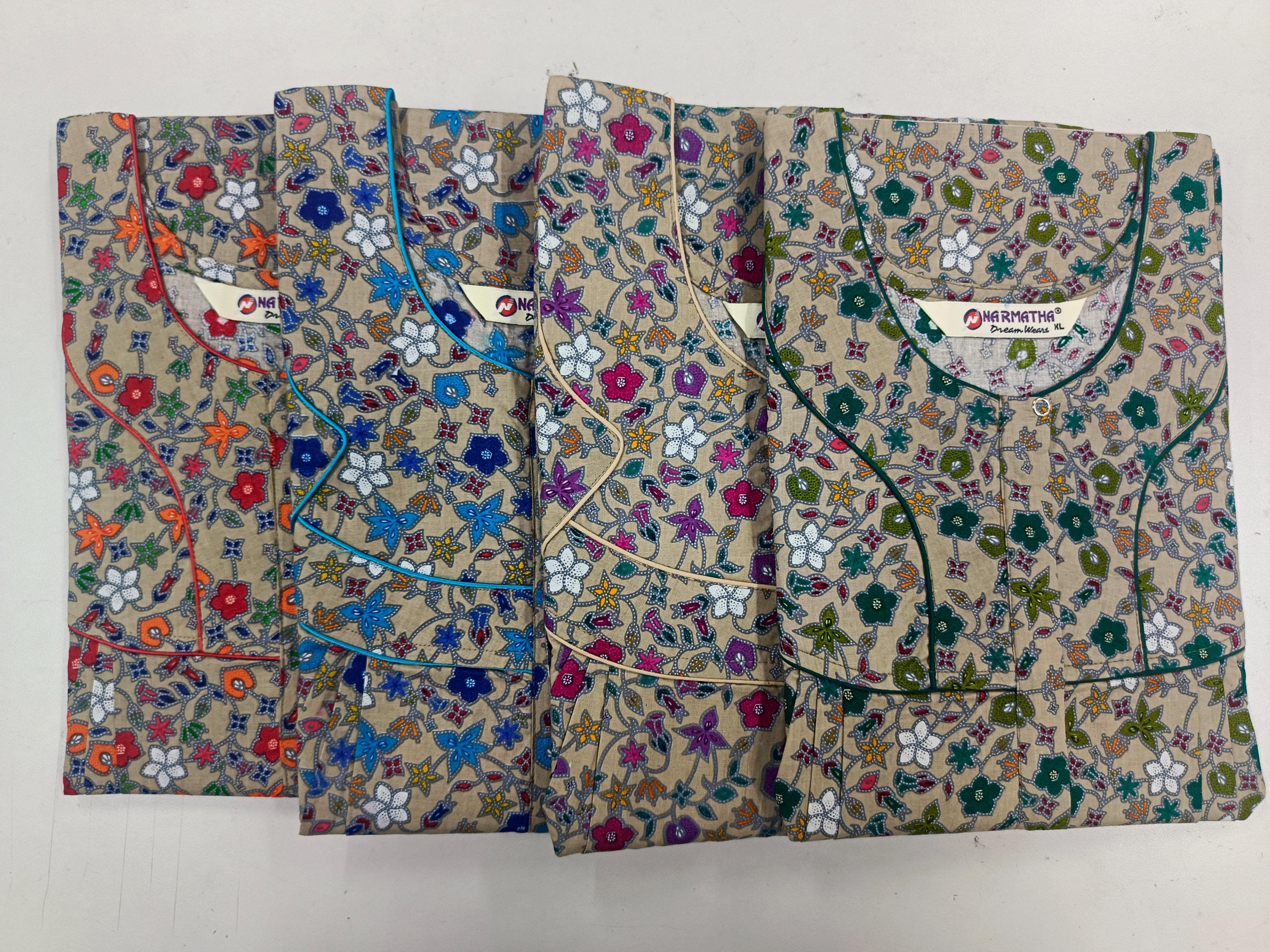 Cotton-Regular-Pleated-with Mob Pocket-Half Sleeve-Elegant Desings-Comfort Wear