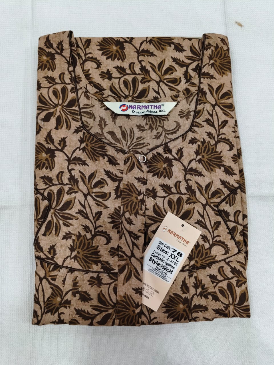 202607-XXL-Spun-Pleated-Half Sleeve-Mobile Pocket-Comfort Wear