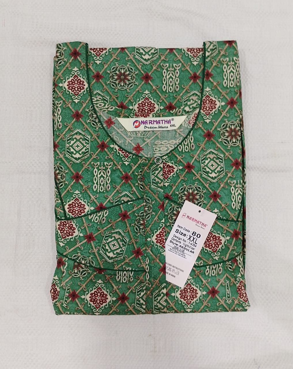 Cotton-Regular-Pleated-with Mob Pocket-Half Sleeve-Elegant Desings-Comfort Wear