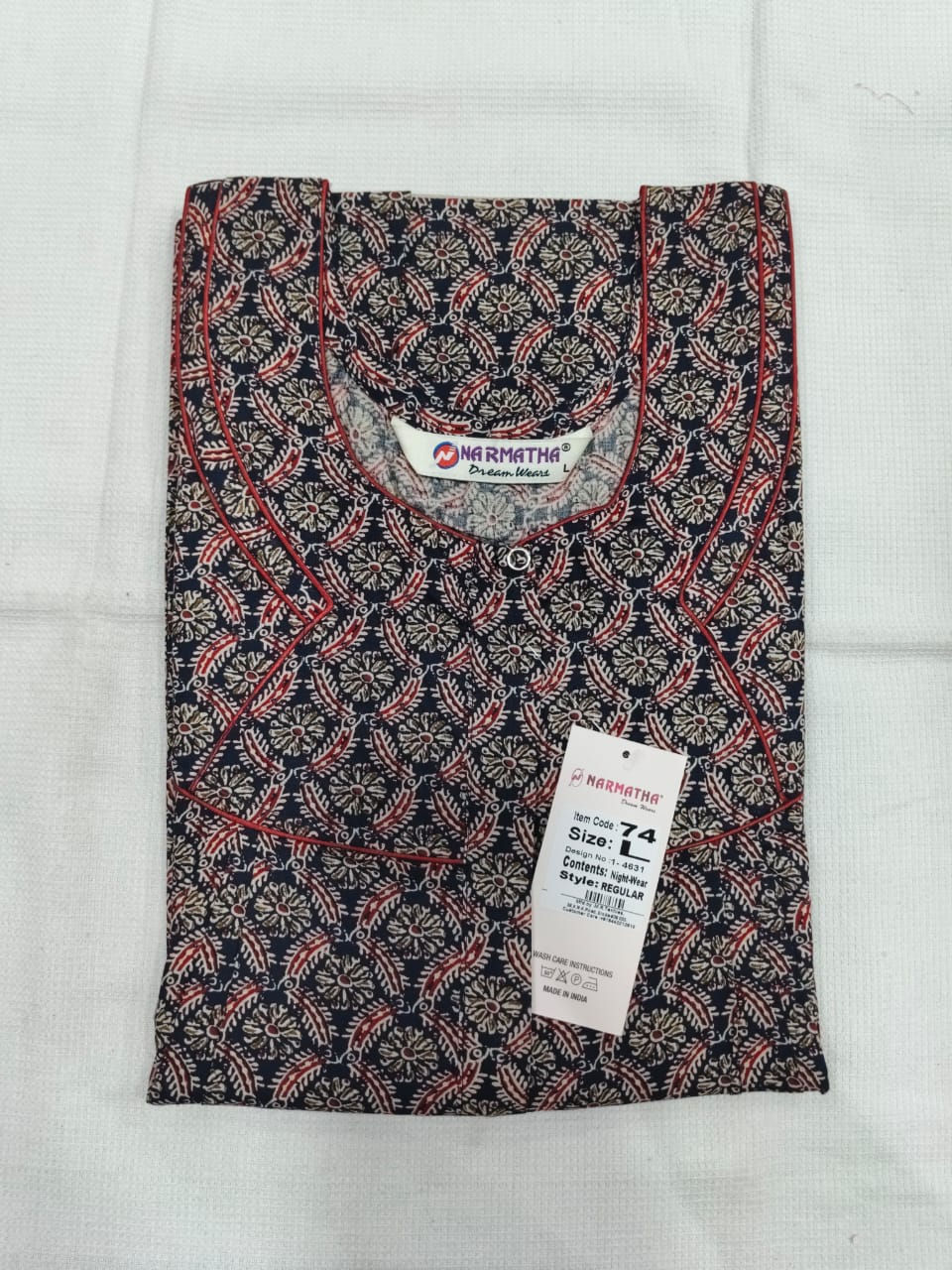 202604-L-Cotton-Pleated-Half Sleeve-Mobile Pocket-Comfort Wear-Elegant Look