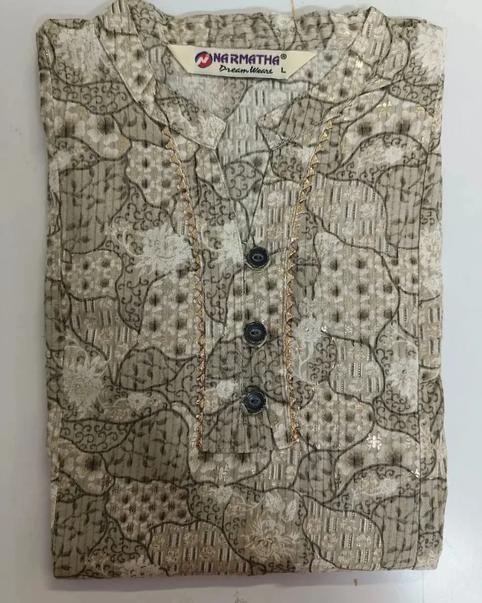 Narmatha Umbrella Kurtis - 3/4th sleeve-Royan Blend-with side pocket-collar neck