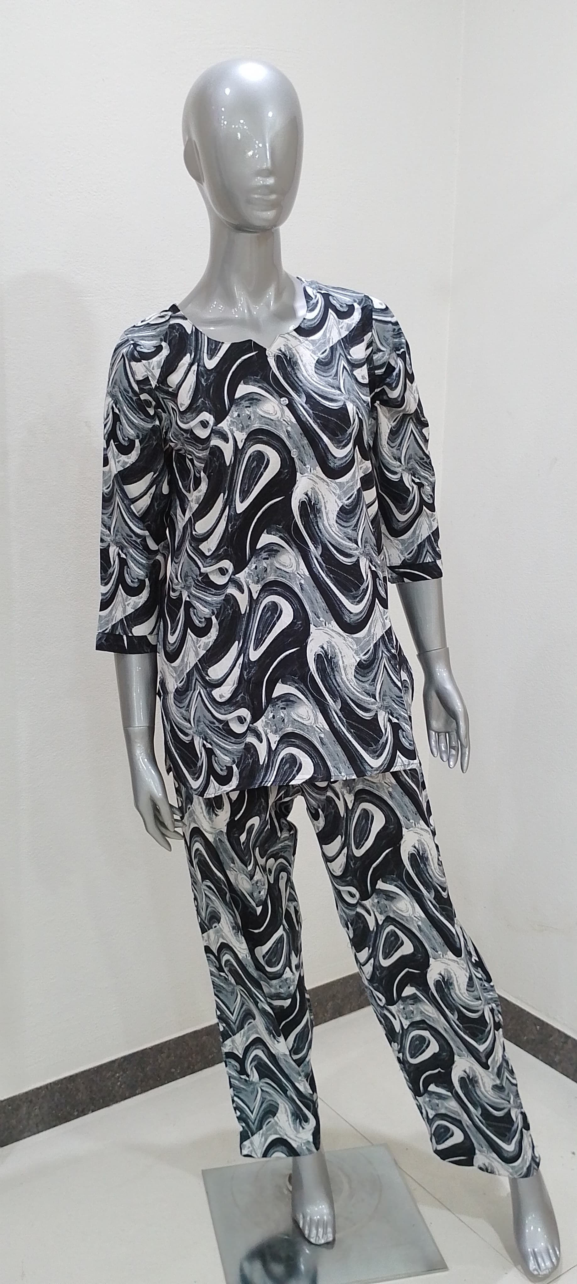 Cotton co-ord set-tow side slit-3/4th sleeves -loose pant for daily comfort easy