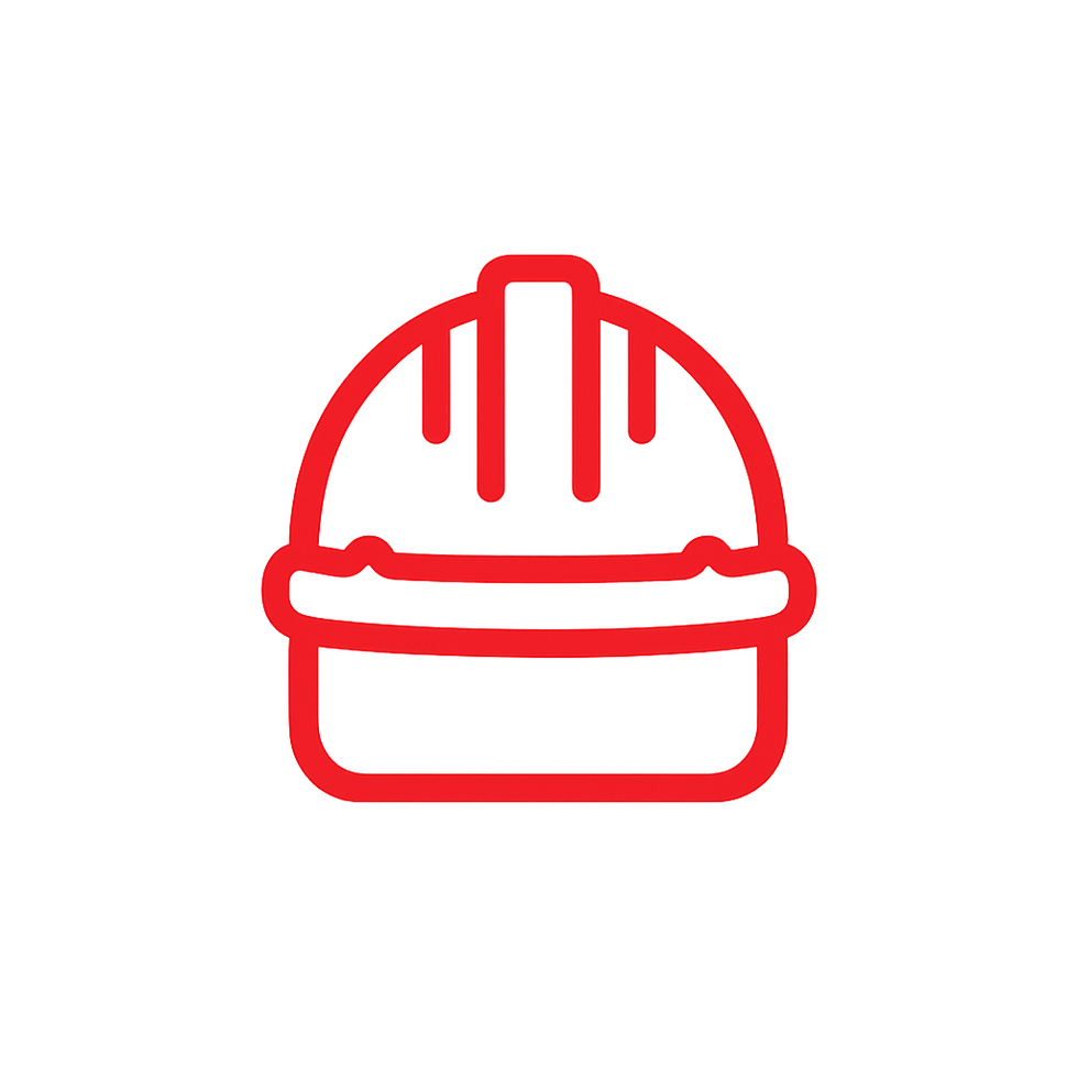 Red hard hat icon for property assessment services