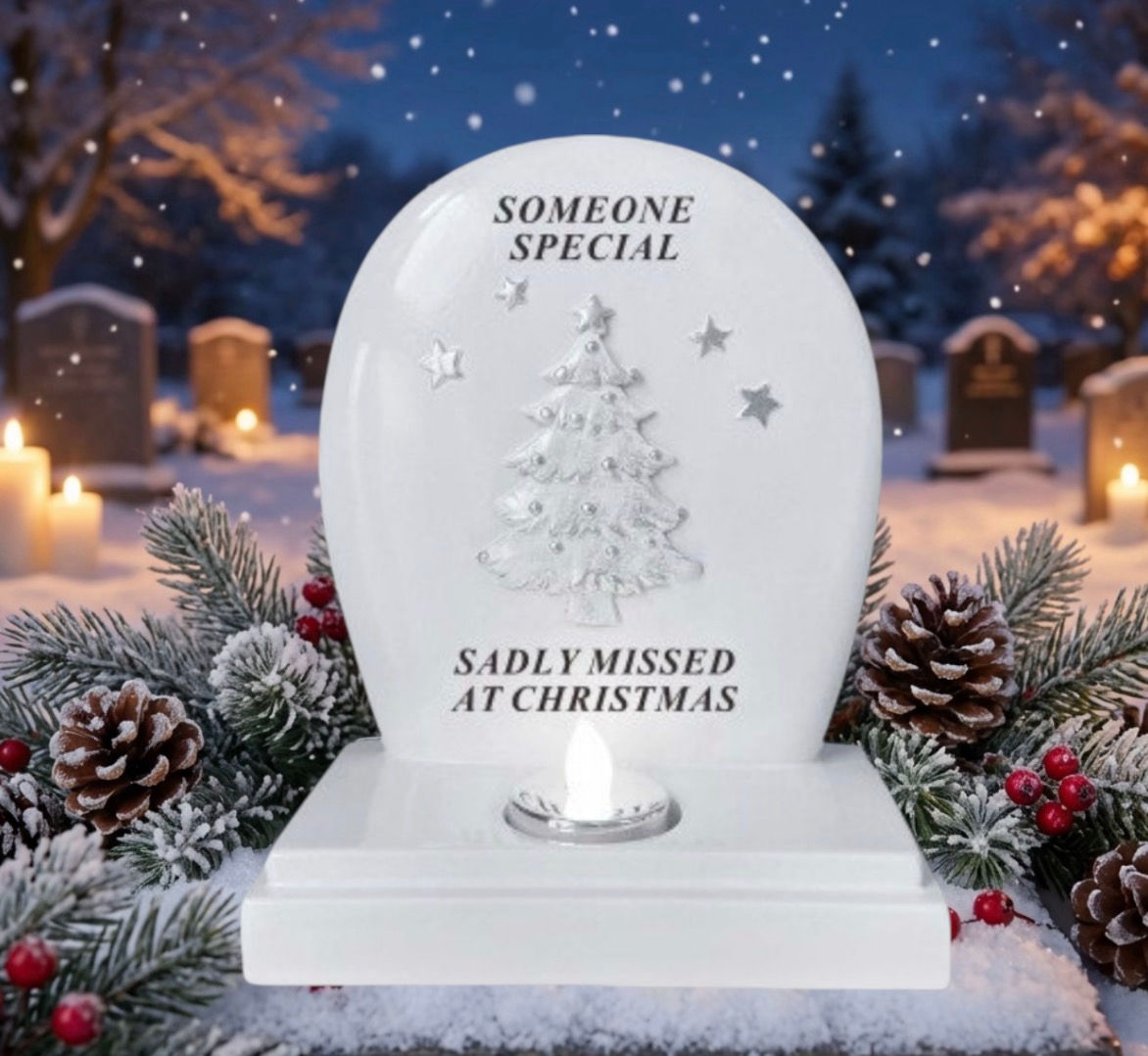 Someone Special White & Silver LED Flickering Christmas Tree Plaque